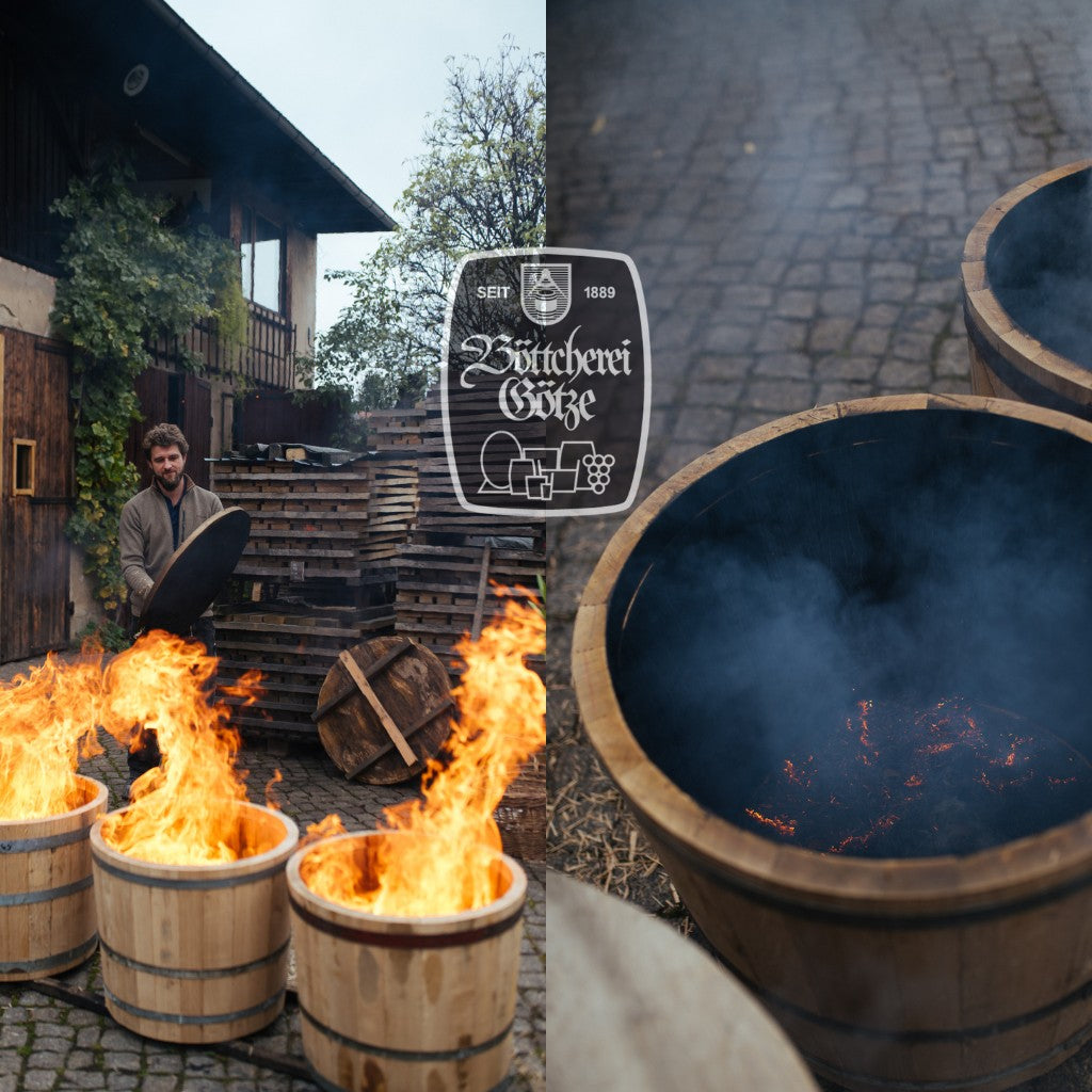 Wir feuern unser Pflanzkübel unter Vollflamme aus - eine Pyrolyseschicht als Ergebnis