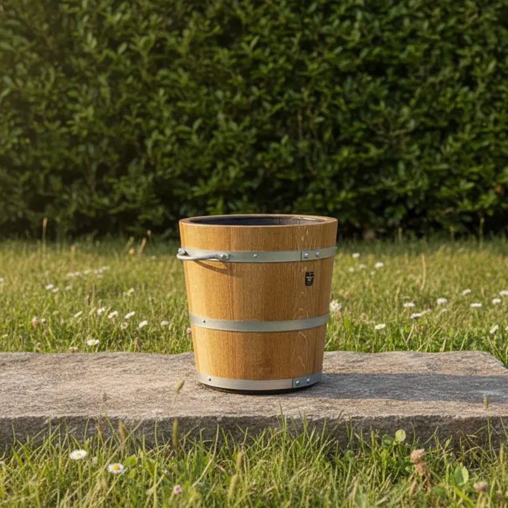 witterungsbeständiger Blumenkübel aus Eiche der Böttcherei Götze