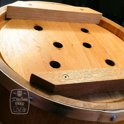 Der Holzpflanzkübel ist mit stabilen Unterlagenhölzern ausgestattet